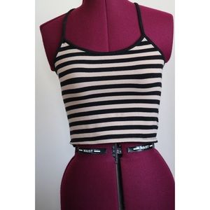 Ambiance black/brown striped crop top